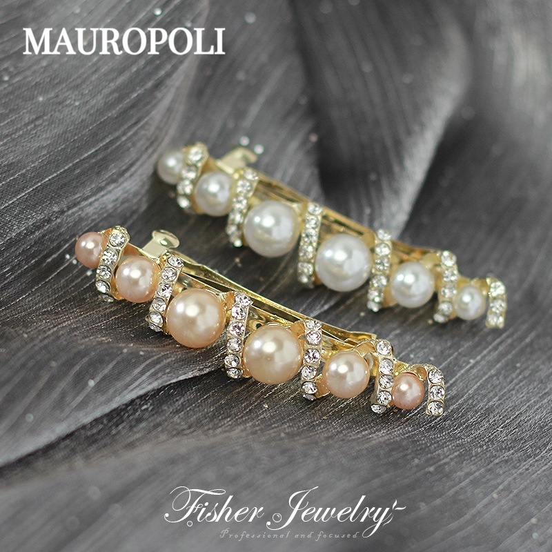 Mauropoli [พร้อมส่ง] กิ๊บติดผม โลหะผสม ประดับไข่มุก พลอยเทียม สไตล์เกาหลี แฟชั่นฤดูใบไม้ผลิ