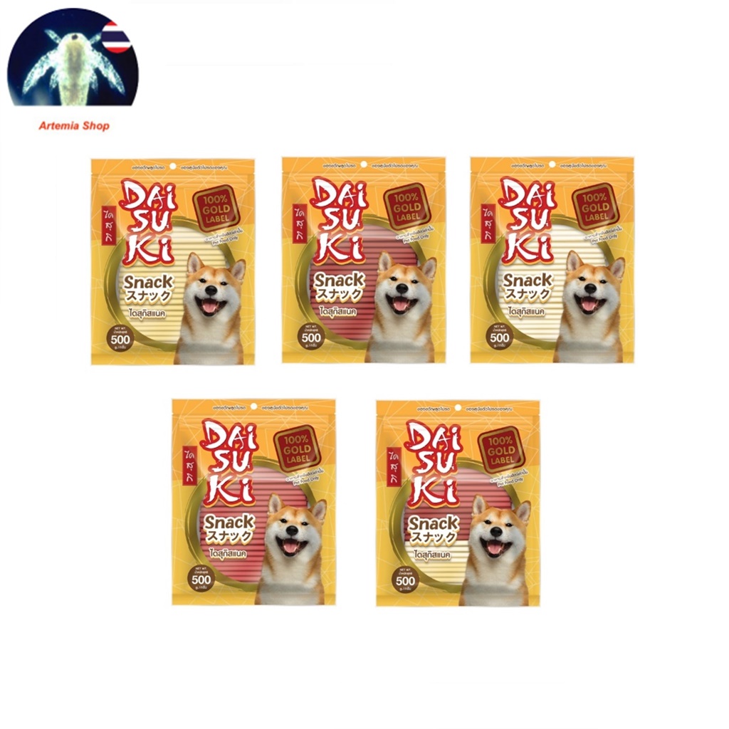 Daisuki snack - เส้นนิ่มกลม ขนม ของว่างสำหรับสุนัข 500g