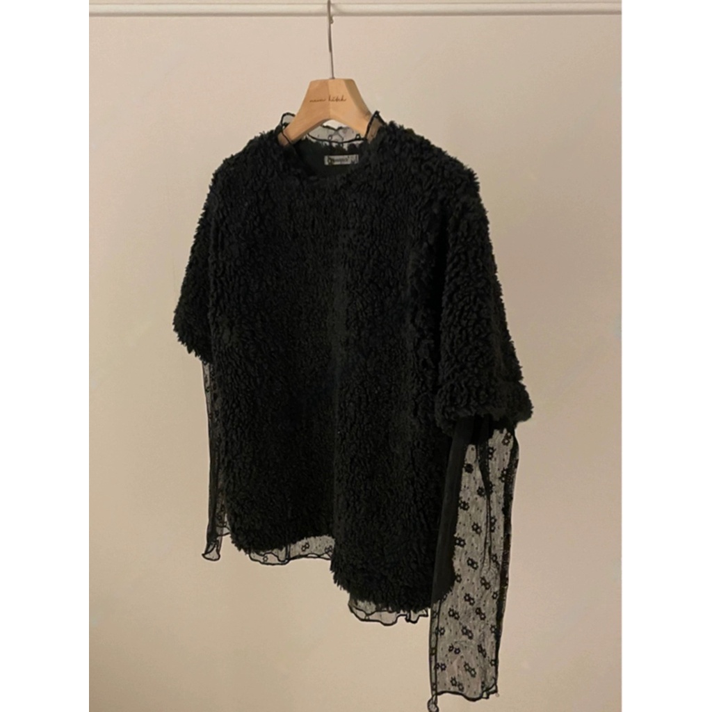 พร้อมส่ง เสื้อยืดแขนยาว คอสูง ผ้าตาข่าย แต่งลูกไม้ ลายดอกไม้ สไตล์เกาหลี แฟชั่นฤดูใบไม้ผลิ สําหรับผู้หญิง - รูปที่ 4