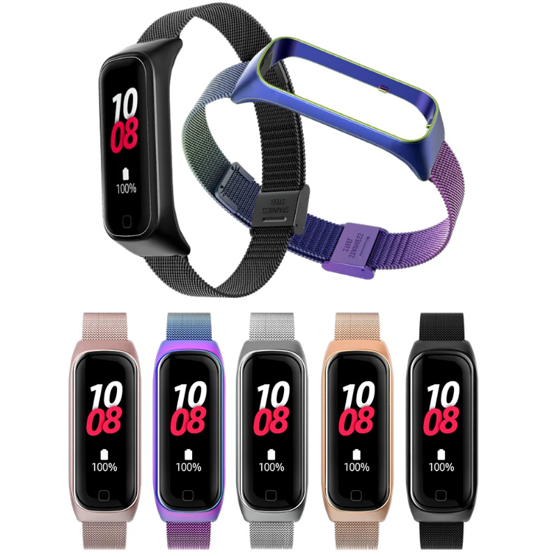 Pulseira de aço inoxidável para samsung galaxy, fit 2, substituição de metal, fit2 r220, nova, 2021