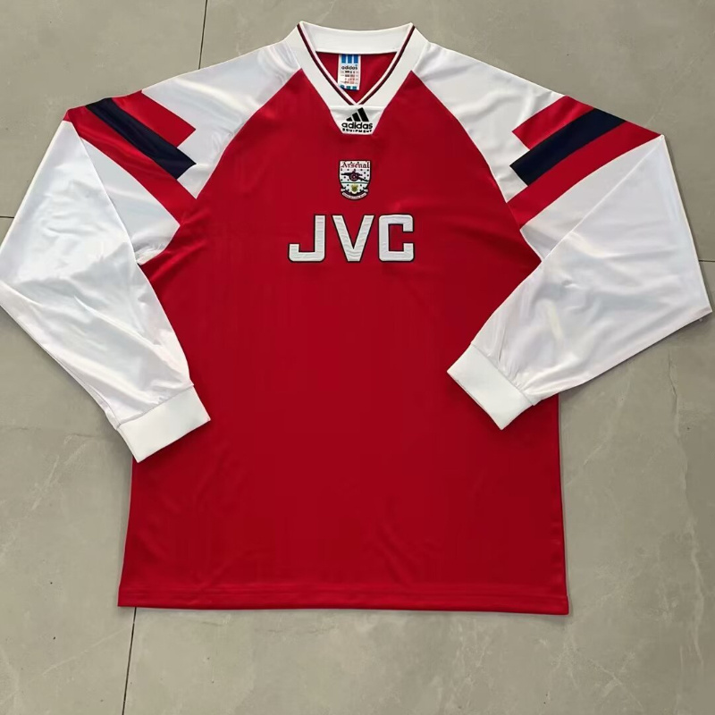 เสื้อกีฬาแขนยาว ลายทีมชาติฟุตบอล Arsenal 1992 94 Arsenal ชุดเหย้า สไตล์วินเทจ แห้งเร็ว ไซซ์ S-XXL สําหรับผู้ชาย