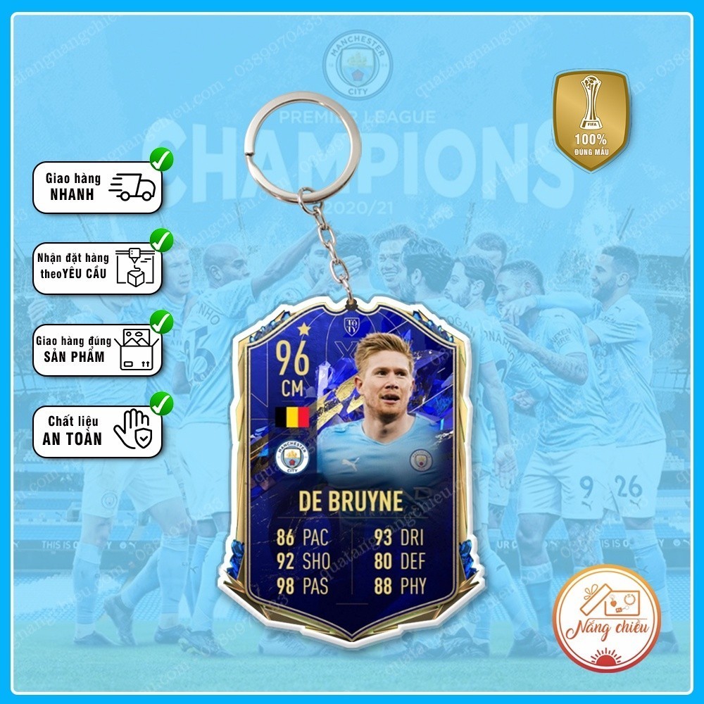พวงกุญแจ Kevin De Bruyne การ์ดนักฟุตบอล ️ของขวัญ Afternoon Sunshine ️