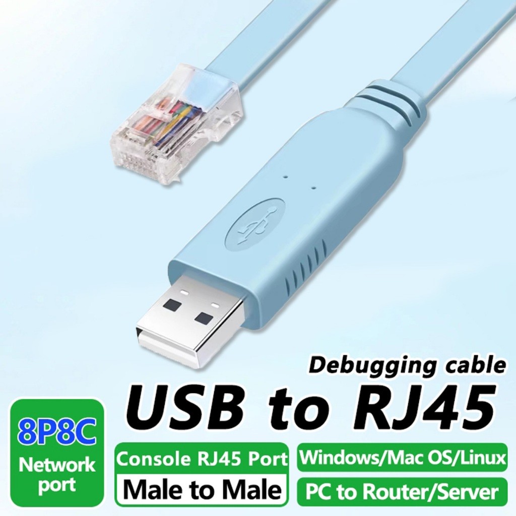 คูปองสุดคุ้ม！ 1.8M สายUSB To RJ45 Cisco Console Cable Console Cable USB Type A Male to RJ45 Maleสำหรับเราเตอร์ - รูปที่ 2