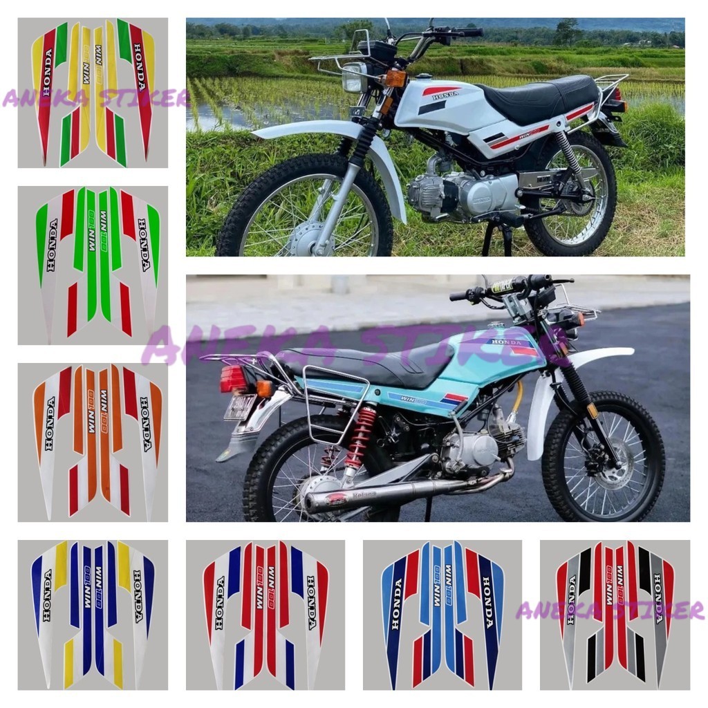 Striping Sticker Polet รายชื่อรถมอเตอร์ไซด์ honda win 100 91 1991 รายการสติกเกอร์มาตรฐาน คุณภาพดีที่