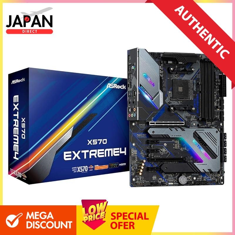 ASRock Motherboard X570 Extreme4 AMD Ryzen 5000 Series CPU ( Soket AM4 ) X570 ATX Motherboard 【Autho