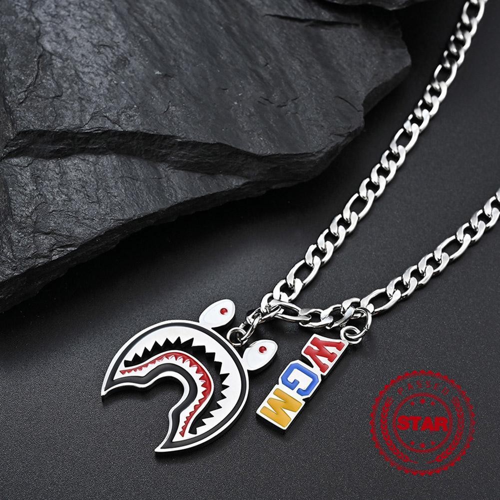 ใหม่อินเทรนด์ Shark Head สร้อยคอ Hiphop Hip-hop จี้สร้อยคอผู้ชาย Street และ Disco ผู้หญิง D0o8
