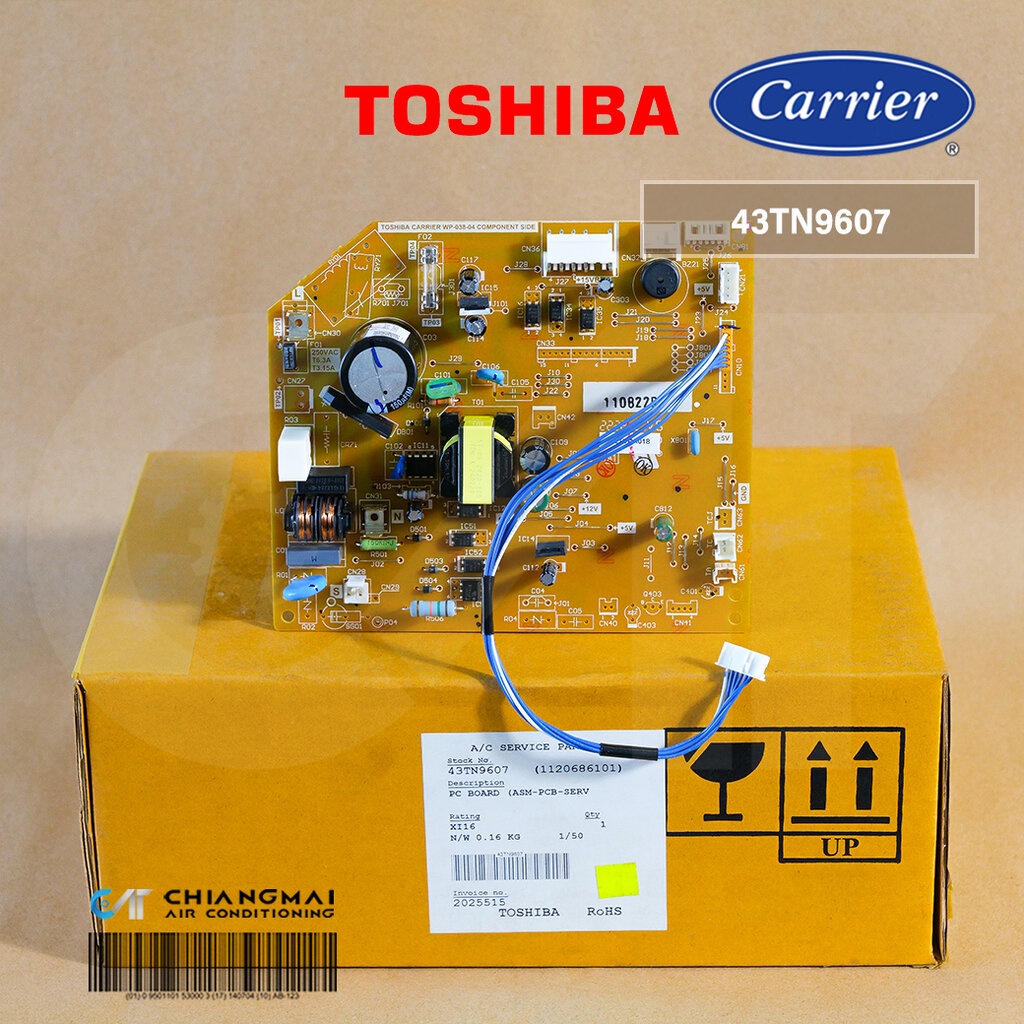 43TN9607 แผงวงจรแอร์ Carrier แผงบอร์ดแอร์แคเรียร์ บอร์ดคอยล์เย็น รุ่น 42TVDA018 อะไหล่แอร์ ของแท้ศูน