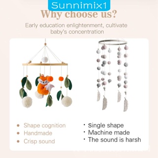 [Sunnimix1] โมบายกระดิ่งลม ผ้าสักหลาด สําหรับแขวนตกแต่งเพดานห้องนอนเด็ก