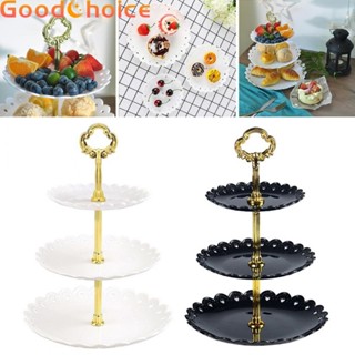 3-tiers Cake Stand ABS Plastic Birthday Food Grade Material Elegant Design