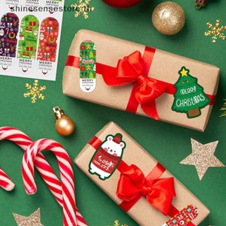 Shine สติกเกอร์ฉลาก ลาย Merry Christmas น่ารัก 2*7 ซม. สําหรับติดตกแต่งกล่องบรรจุภัณฑ์ 100 ชิ้น