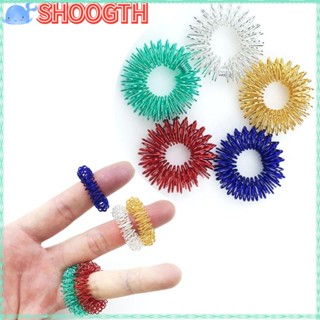 Shoogth แหวนนวดนิ้วมือ แบบสปริงเหล็ก Φ2.5 ซม. พรีเมี่ยม ผ่อนคลายความเครียด