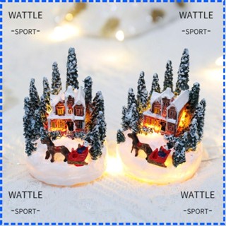 Wattle บ้านเรซิน รูปปราสาทคริสต์มาส ขนาดเล็ก หลากสี สร้างสรรค์ ของขวัญสําหรับเด็ก 2024