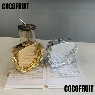 Cocofruit กระเป๋าสะพายไหล่ PVC ทรงคลัทช์ ลายเรขาคณิต ขนาดเล็ก แฟชั่นสําหรับสตรี