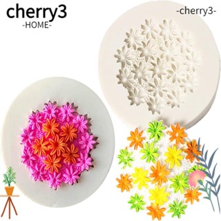 Cherry3 แม่พิมพ์ซิลิโคน รูปดอกเดซี่ สีขาว 7.3*3.9 ซม. สําหรับทําขนม ฟองดองท์ 2 ชิ้น