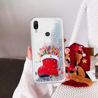 Ybd เคสโทรศัพท์มือถือ ลายต้นคริสต์มาส ซานตาคลอส กวาง มีทรายไหล สําหรับ Xiaomi Redmi 7 7A Y3 Note 7 Pro Note 7S