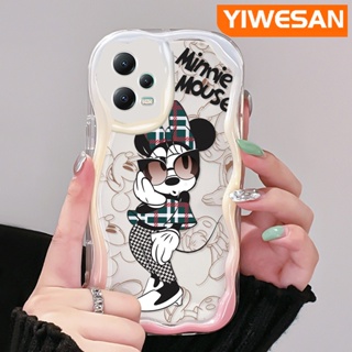 ใหม่ เคสโทรศัพท์มือถือ ซิลิโคนใส กันกระแทก ลายการ์ตูนมินนี่ เวฟบอร์เดอร์ สีครีม แฟชั่น สําหรับ Xiaomi Redmi Note 12 Pro Plus Note 12 Pro Speed 5G Poco X5 Pro 5G