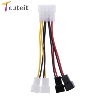 Tcuteit อะแดปเตอร์เชื่อมต่อสายไฟพัดลม 1 4-Pin Molex เป็น 3-Pin 12v * 2/5v * 2