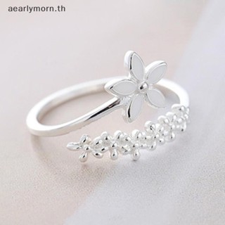 Aa แหวนเปิด ลายดอกไม้ สไตล์เกาหลี แฟชั่น สําหรับผู้หญิง TH