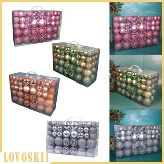 [Lovoski1] ลูกบอลแขวน กันแตก ขนาด 3 ซม. 4 ซม. 6 ซม. สําหรับตกแต่งคริสต์มาส 100 ชิ้น