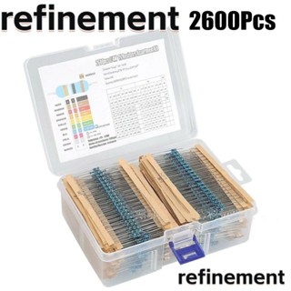 Refinement ชุดตัวต้านทาน 0.25W 1 โอห์ม - 10M โอห์ม ความอดทน 1% 130 ค่า 1/4W 2600 ชิ้น