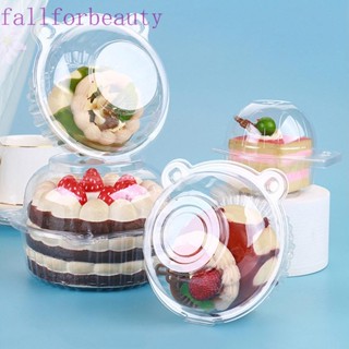 Fallforbeauty กล่องคัพเค้ก พลาสติกใส วางซ้อนกันได้ พร้อมฝาปิด รูปหัวแมว 100 ชิ้น