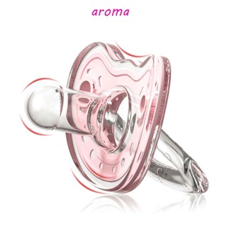 Aroma จุกนมหลอกเด็ก พร้อมกล่องเก็บ แบบพกพา หัวกลม ใช้ประจําวัน และกลางคืน สบาย หัวแบน