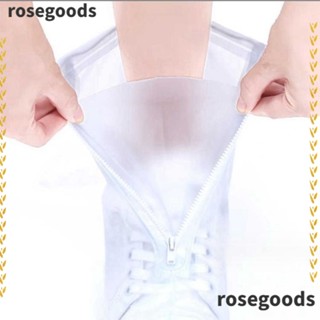 Rosegoods1 ผ้าคลุมรองเท้าบูท ซิลิโคน กันน้ํา ยืดหยุ่น ใช้ซ้ําได้ กันลื่น กันฝน สําหรับในร่ม