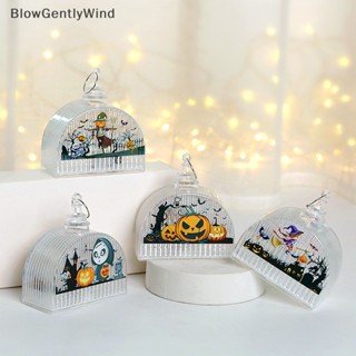 Blowgentlywind โคมไฟ LED รูปฟักทองผี สําหรับแขวนตกแต่งบ้าน ปาร์ตี้ฮาโลวีน