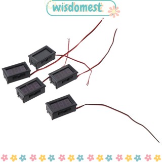 Wisdomest โวลต์มิเตอร์ดิจิทัล DC 5~120V หน้าจอแรงดันไฟฟ้า สีแดง แบตเตอรี่คาริเบรต สําหรับรถจักรยานยนต์ 5 แพ็ค