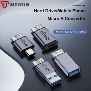 Myron ตัวแปลงฮาร์ดดิสก์ USB C ตัวเมีย เป็น Micro B Type-C เป็น Micro B อะลูมิเนียมอัลลอย ขนาดพกพา สําหรับ Note3 S5 2 ชิ้น