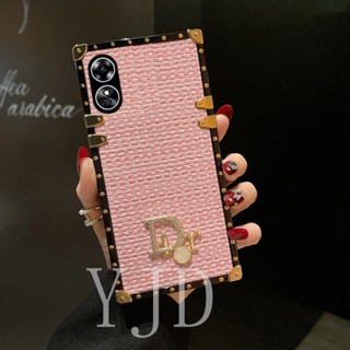 Yjd เคสโทรศัพท์ กันกระแทก ขอบตรง ลายตะกร้าสาน สําหรับ OPPO A78 A58 4G