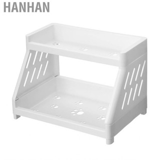 Hanhan Counter Shelf  Heightened Feet 2 Tier Multi Scene Application Hollow  Paw Desktop Storage Rack Detachable for Office Jewelry