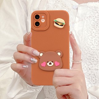 เคสซิลิโคนนิ่ม ลายการ์ตูนหมีน่ารัก 3D สําหรับ IPhone 15 11 14 13 12 Pro MAX Mini Plus X XR XS MAX 6 S 7 8 Plus SE 2020 14Pro 15Pro