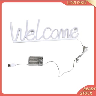 [Lovoski2] โคมไฟนีออน LED รูปป้าย Welcome สําหรับตกแต่งผนัง ผับ ห้องนอน โรงแรม ของขวัญวันเกิด