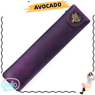 Avocarr กระเป๋าดินสอ หนัง สีม่วง แบบพกพา สําหรับออฟฟิศ