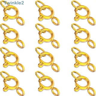 Twinkle ตะขอสปริง โลหะผสม สีทอง 5 มม. สําหรับทําเครื่องประดับ สร้อยคอ