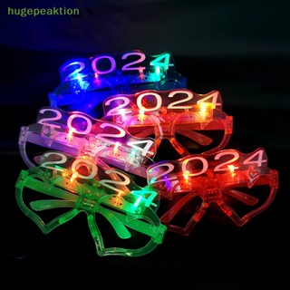 Hugepeaktion แว่นตา LED รูปหัวใจ เรืองแสง สําหรับปาร์ตี้คริสต์มาส 2024