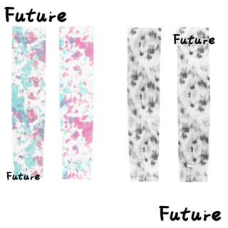 Future ปลอกแขน ผ้าเรยอน แบบบาง กันแดด ทรงหลวม สําหรับขี่จักรยานกลางแจ้ง 2 คู่