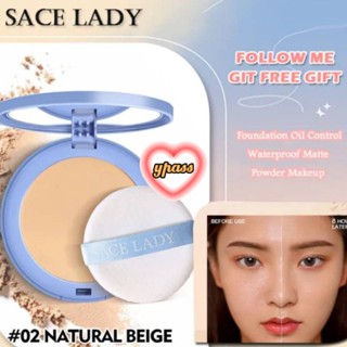 CYREAL Sace Lady Face Powder กันน้ำควบคุมความมันธรรมชาติน้ำหนักเบา Setting Powder Compact Perfect Cover Matte Finish แต่งหน้า Smooth Silk Soft Mist เนื้อแป้ง