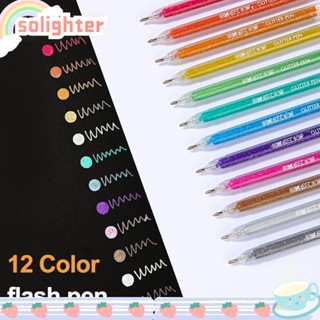 Solighter ปากกาเจลกลิตเตอร์ เครื่องเขียนน่ารัก 12 ชิ้น