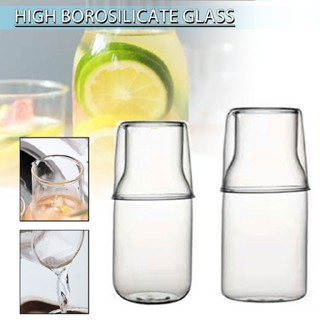 Water Carafe and Glass Set Clear Juice Pitcher with Tumbler Glass for Kitchen