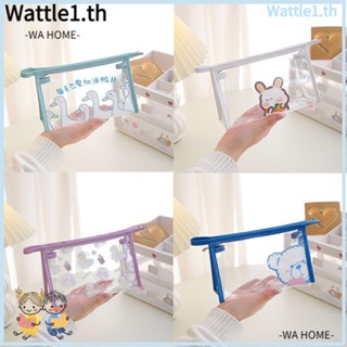 Wttle กระเป๋าเครื่องเขียน กระเป๋าดินสอ ปากกา ลายการ์ตูน เรียบง่าย