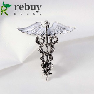 ซื้อซ้ํา เข็มกลัด Pins ของขวัญสําหรับผู้ชาย ผู้หญิง ย้อนยุค Caduceus งูก้านเสื้อผ้าปีกนางฟ้าเครื่องประดับ