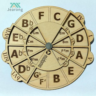 [Jearong.th] คอร์ดล้อไม้ ทรงกลม สําหรับกีตาร์ โน้ต คอร์ด และคีย์คีย์