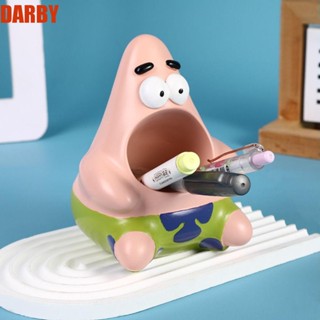 Darby Patrick Star ที่วางปากกา เครื่องสําอาง เครื่องเขียน ปากกา ดินสอ แปรง ขาตั้ง การ์ตูน เรซิน มัลติฟังก์ชั่น ความจุขนาดใหญ่ เดสก์ท็อป ออแกไนเซอร์ นักเรียน