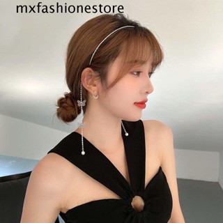 Mxfashione ที่คาดผม ประดับพู่ มุก ผีเสื้อ สไตล์ฝรั่งเศส หวานแหวว เรียบง่าย เครื่องประดับผม สําหรับผู้หญิง