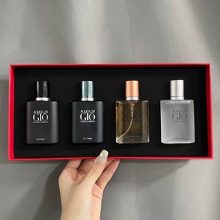 Armani GIO Love Water Essence Collection Essence เซตน้ําหอม สําหรับผู้ชาย สีฟ้าบริสุทธิ์ 4 ชิ้น