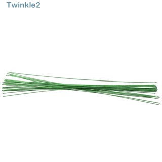 Twinkle ลวดสเต็มดอกไม้ปลอม สีเขียวอ่อน 16 นิ้ว 18 เกจ 100 ชิ้น