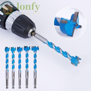 Lonfy ดอกสว่านเจาะไม้ทังสเตน สเตนเลส แกนหกเหลี่ยม หลายขนาด สําหรับงานไม้