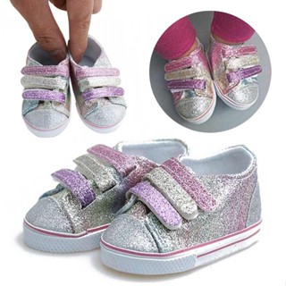 Doll Accessory Canvas Tennis Shoes Sneakers Fits for 18 Inch Girl and Boy Dolls